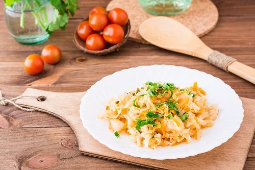 Repollo salteado con calabaza